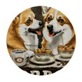 thumbnail image 4 of Orinice Corgis Round Tablecloth Stain Resistant and Washable for Indoor Outdoor Kitchen Dining Wedding Parties Waterproof Fabric 100% Polyester 46-50, 4 of 8