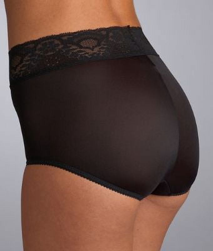 Bali Lacy Skimp Skamp Brief Panty Black 6 Women's