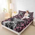 thumbnail image 3 of jejeloiu Pink Rose Cow Bed Sheets Kids,Western Print King Sheets,4 Pieces, 3 of 6