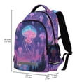 thumbnail image 2 of FORMRS Kids School Backpack Elementary Student Unisex Travel Bookbag with Reflective Stripes, Neon Jellyfish, 2 of 7