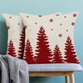 thumbnail image 2 of Christmas Pillow Covers 16x16 Inch Set of 2 White Red Christmas Tree Snowflakes Decor Throw Pillows Winter Xmas Holiday Outdoor Cushion Cases for Couch Bed Decorations, 2 of 6