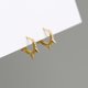thumbnail image 3 of Aretes, lindos aretes pequeños de aro para mujer chapados en oro de 18k oro JAMW Sencillez, 3 of 4