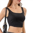 thumbnail image 3 of Top Vaquero Sin Mangas con Escote Cuadrado y Dobladillo Asimétrico para Mujer, de Alta Elasticidad Negro XL, 3 of 8