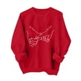 thumbnail image 2 of TIMIFIS Chandails en Molleton de la Saint-Valentin pour Femmes Chandail Cœur Chemises Mode Manches Longues Col Rond Chandail - Printemps/été, 2 of 4