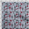 thumbnail image 3 of Soimoi Musical Instruments Print, Silk Fabric, Decor Sewing Fabric by The Yard 42 Inch Wide,Decorative Fabric for Shirts Suits Ties, Light Blue, 3 of 5