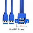 thumbnail image 4 of JSER Stackable Dual USB 3.0 Male to Female Type-A Panel Type Header Cable Dual Ports 50cm, 4 of 9