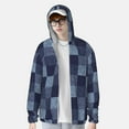 thumbnail image 4 of Easygdp Blue Gingham Buffalo Check Lightweight Long Sleeve Sun Shirt Sports long-Sleeved Sun Protective Clothing, Quick Drying Breathable - XX-Large, 4 of 9