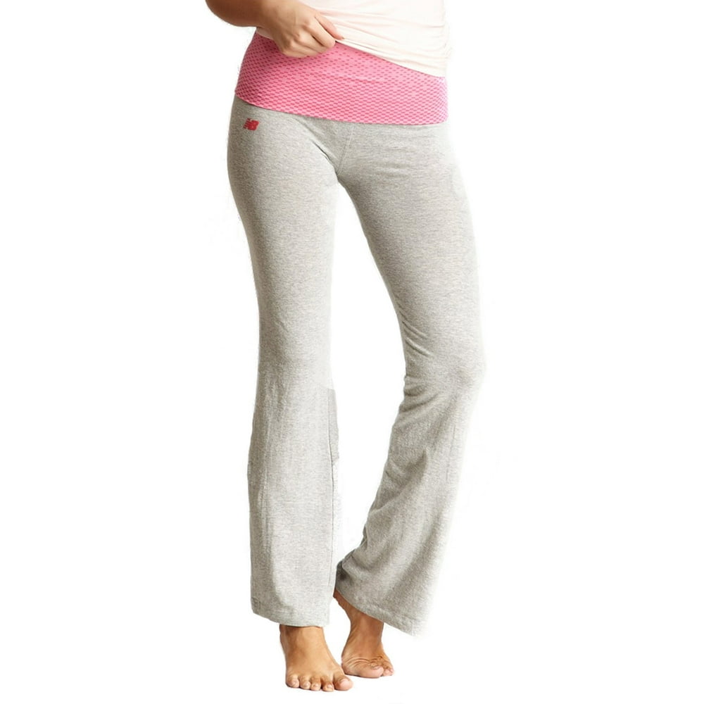New Balance - New Balance Fade Print Athletic Fold Over Yoga Lounge Pants - Light Grey/Very