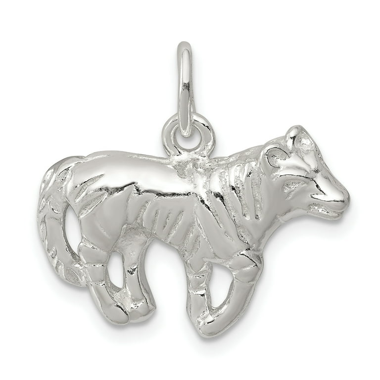 Beautiful Sterling Silver Wolf Charm