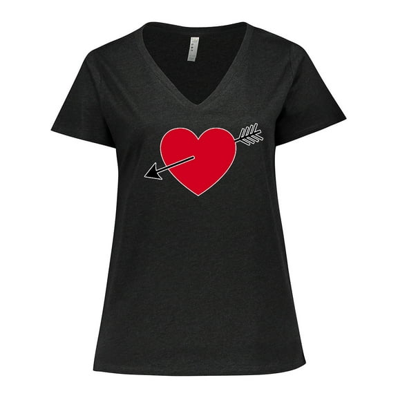 Inktastic Valentines Day Heart Arrow Women's Plus Size V-Neck T-Shirt