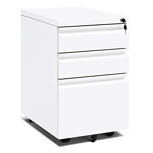 3 Drawer File Cabinet Metal Mobile Lockable Filing Cabinet Storage Desk Lockable 