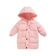 thumbnail image 4 of Povozer Girl's Long Length Winter Coat Parka Puffer Jacket With Fleece Lined(Pink,9-10Y), 4 of 5