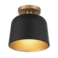 thumbnail image 2 of Trade Winds Nora 1-Light Ceiling Light in Matte Black with Natural Brass, 2 of 5