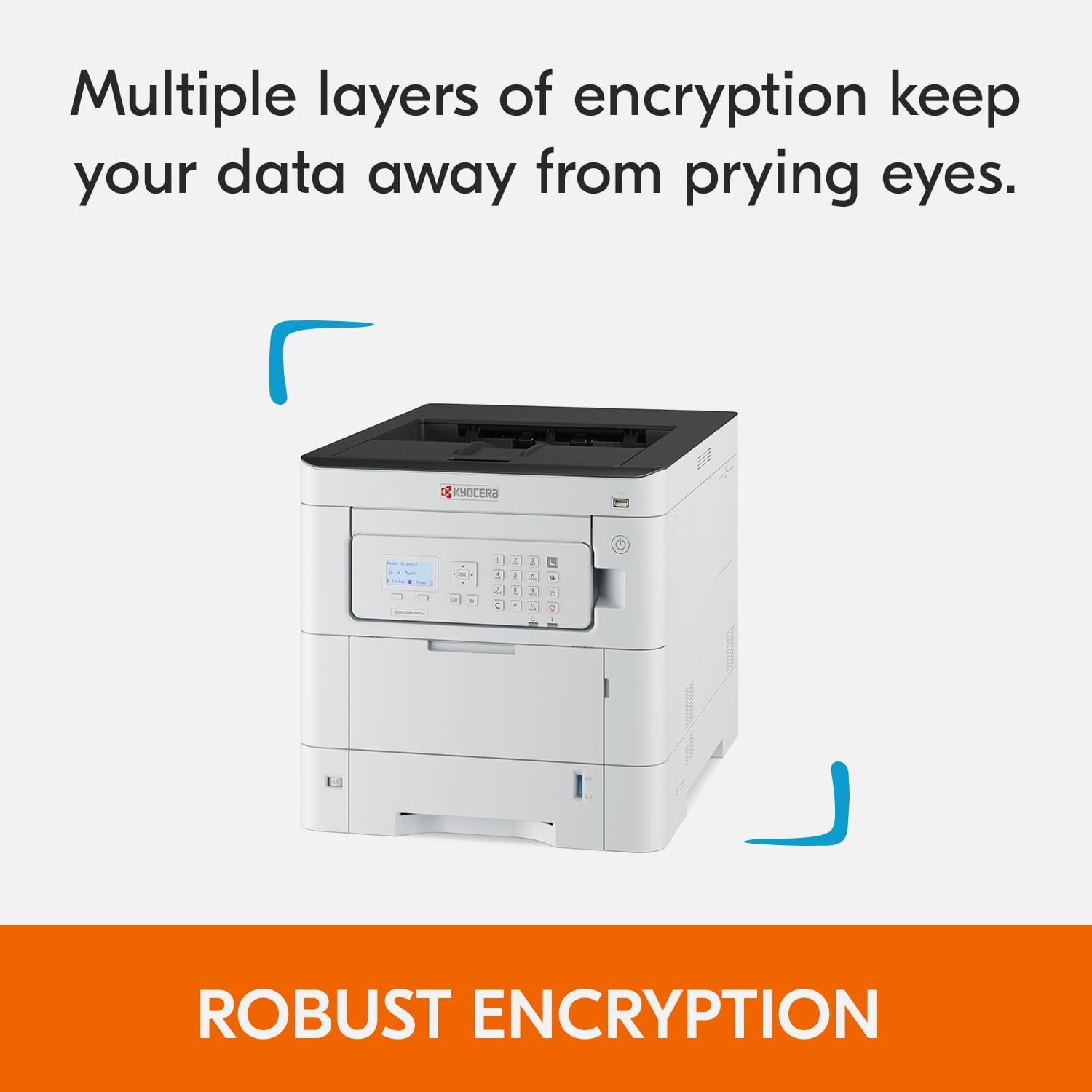 Kyocera ECOSYS PA3500cx A4 Color Laser Printer - 37 ppm, 1200 dpi, Gigabit Ethernet, 5 Line LCD with Hard Key Control Panel, 650 Sheet Capacity