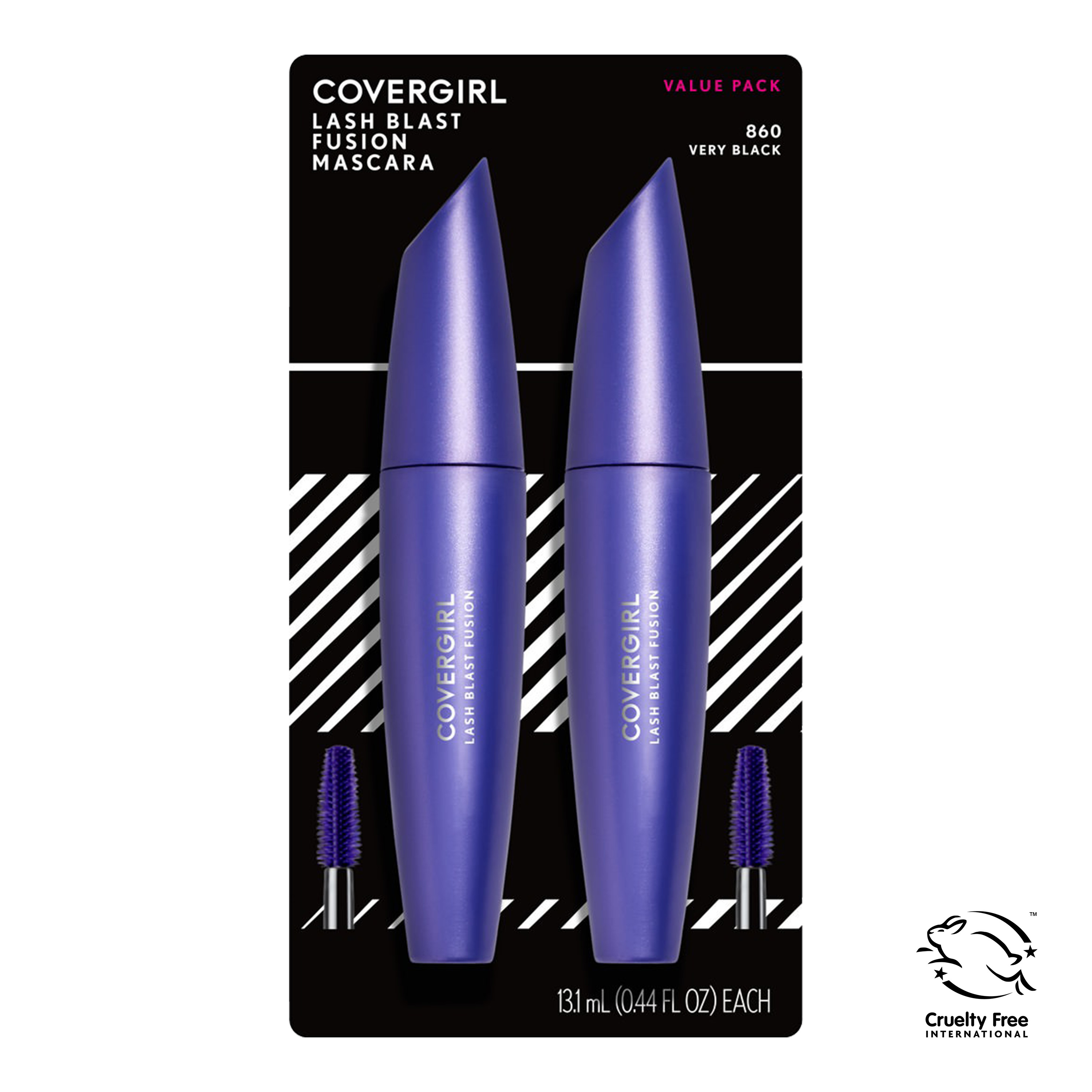 COVERGIRL Lash Blast Fusion Mascara, Very Black 860, 0.44 fl oz, 2 Pack