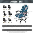 thumbnail image 7 of ZIATUBLES Computer Office Chair Cover Bird Flower Blue Printed Removable Chair Protector Slipcover with Elastic Band Washable Soft Universal Rotating Chair Cover, S, 7 of 7