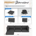thumbnail image 2 of SUNCROWN 9 Piece Patio Furniture Cushions, Replacement Outdoor Cushions for 4-Seat Patio Couch, Cushions for Outdoor Sectional Sofa, Gray, 2 of 8