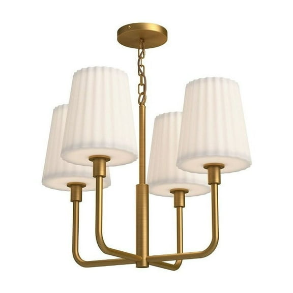 CH628423AGOP-Alora Lighting-Plisse - 4 Light Chandelier with Glass-16.88 Inches Tall and 22.5 Inches Wide-Aged Gold Finish    -Traditional