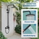 thumbnail image 3 of Gotonovo Accesorio De Ducha Para Exteriores Negro Mate Sistema Sus304 Conjunto Combinado Lluvia Manija Única Rociador Manual De Alta Presión Montaje En Pared 2 Función Dual Acero Inoxidable, 3 of 9