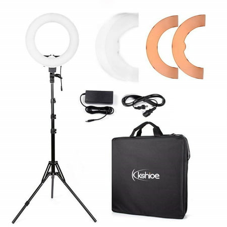 Ring Light, 2019 Upgraded Version 12inch Adjustable Bi-ColorTemperature 2500K-6000K with Stand, YouTube Makeup Dimmable Video LED Light Kit, for Video Shooting, Portrait, Vlog, Selfie, (Best Light Stand 2019)