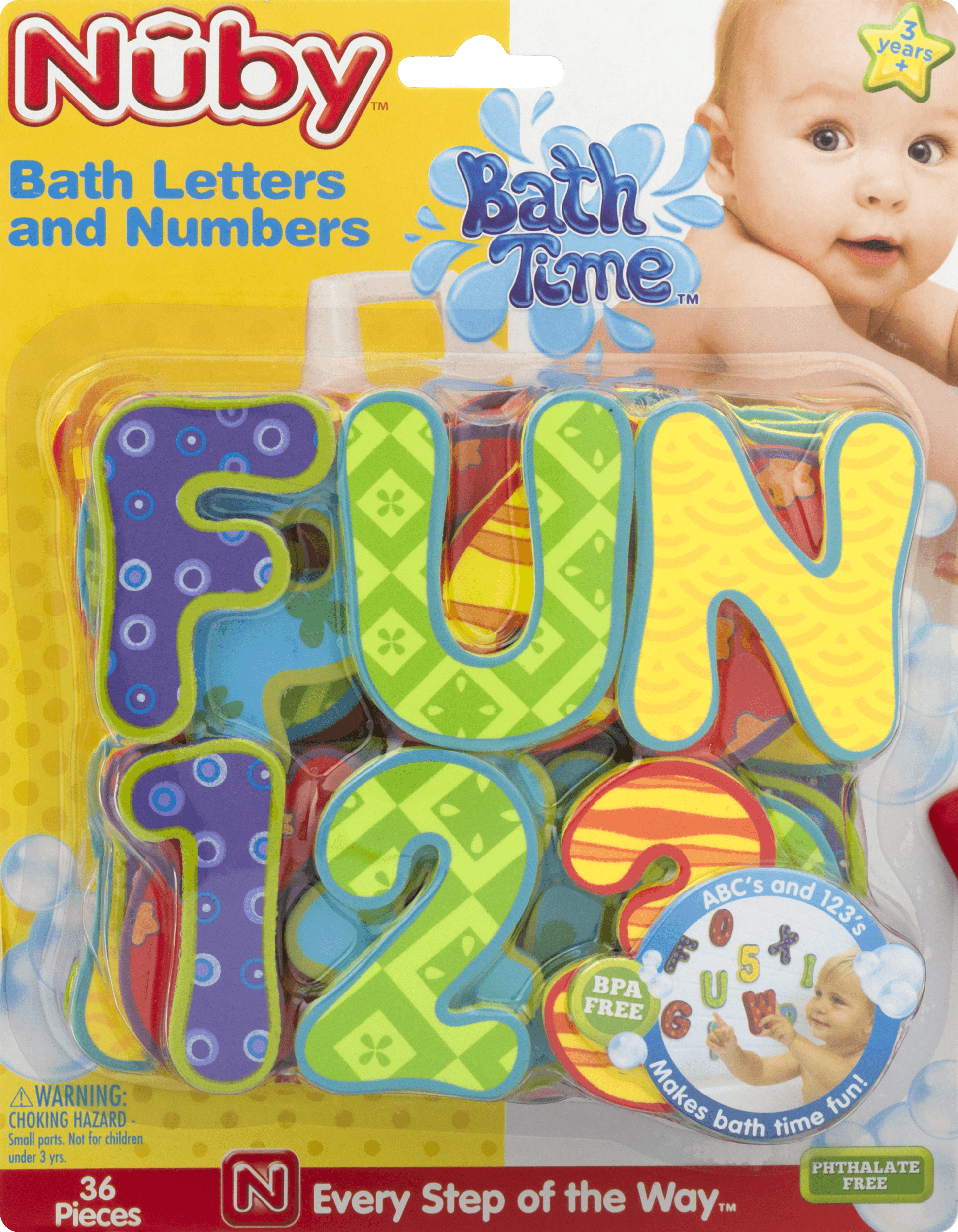 Nuby Letters and Numbers Bath Toy Set, Multicolored, 36 Count - image 4 of 4
