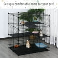 thumbnail image 6 of Pawhut DIY Pet Playpen Wire Rabbit Cage for Kitten, Chinchillas, & Small Animals with 6 Independent Trays, Black, 6 of 8