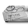 thumbnail image 3 of Sloth Soft Flannel Fleece Throw Blanket, Im So Lazy but Very Hand Drawn Animal Heart Shape Funny Doodle Artwork, Cozy Plush for Indoor and Outdoor Use, 60" x 80", Grey Pink, by Ambesonne, 3 of 6