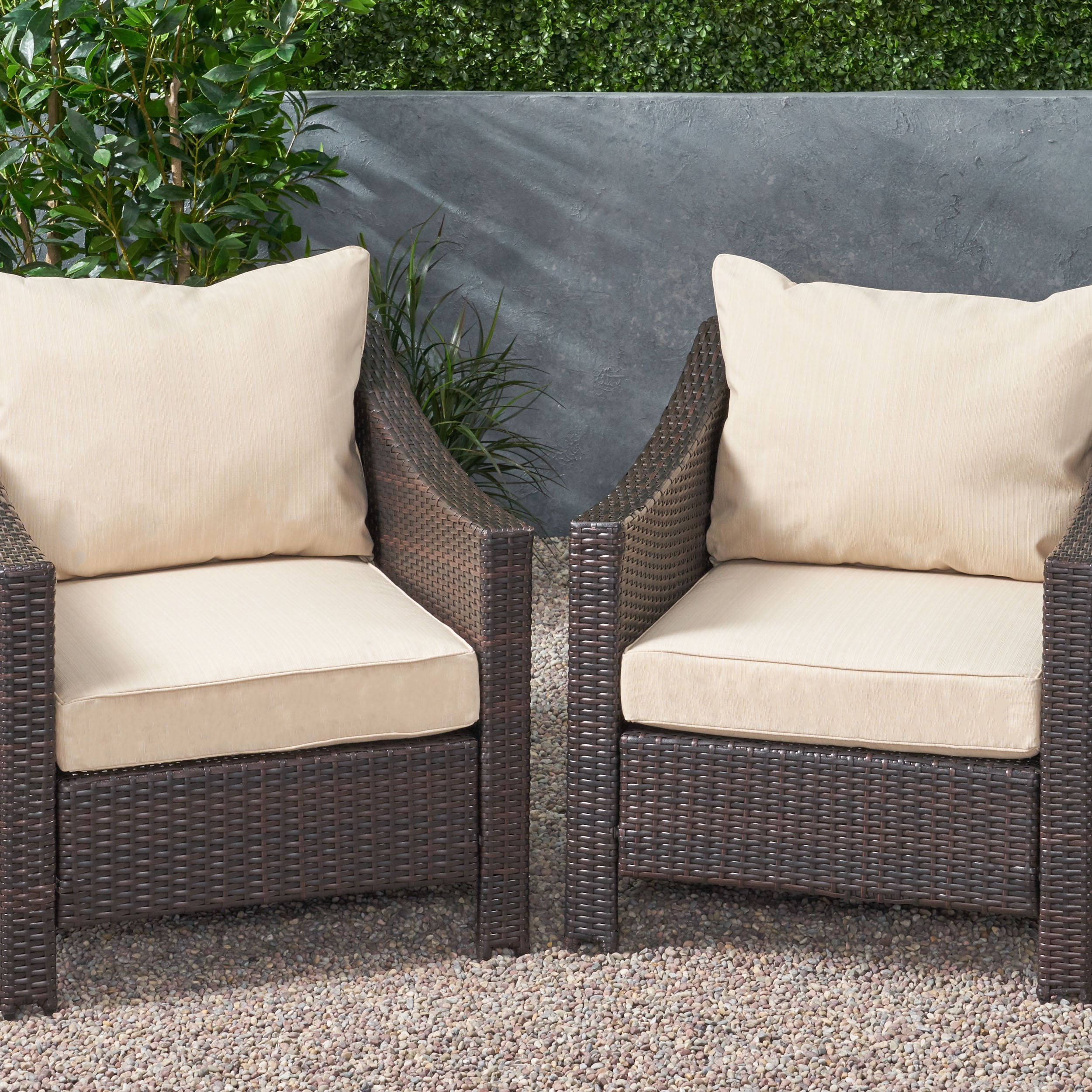 Smythe Outdoor Club Chair Cushions, Set of 2, Beige