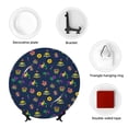 thumbnail image 4 of Bingfone Mardi Gras Carnival Print Bone China Dinner Decorative Plates,Handmade Ceramic Dinner Plate with Stand for Home Club-10in, 4 of 6