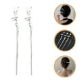 thumbnail image 1 of OUNONA 2 Pcs Épingles à Cheveux de Luxe en Alliage de Zinc Argenté pour Femmes, 1 of 7