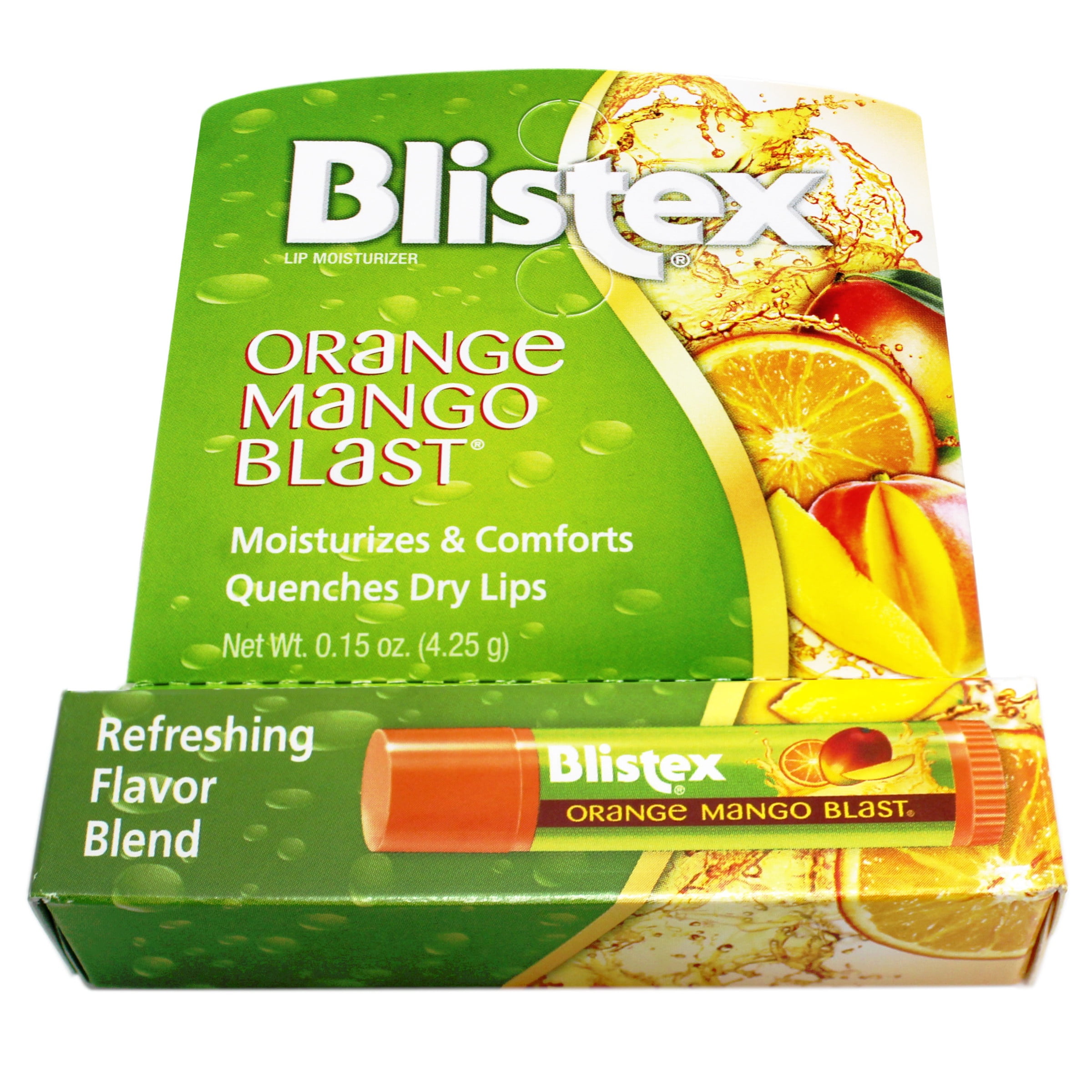 pocket lips blister c 2 mandarina mango de 6.4 g Blistex Orange Mango Blast Lip Balm with Vitamins C & E, Moisturizes &  Comforts, 0.15 OZ