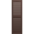 thumbnail image 5 of Ekena Millwork 14 1/2"W x 68"H Lifetime Vinyl, TailorMade Cathedral Top Center Mullion, Open Louver Shutters, w/Shutter-Loks (Per Pair), Federal Brown, 5 of 6