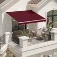 thumbnail image 2 of AECOJOY 8' x 10' Manual Retractable Patio Awning,Outdoor Awning Retractable Sunshade Shelter in Wine Red, 2 of 9