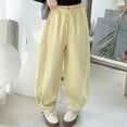 thumbnail image 2 of TIREOW Girls Straight Wide Leg Sweatpants Elastic High Waist Drawstring Sports Pants Solid Color Daily Wear Streetwear Pants, 2 of 5