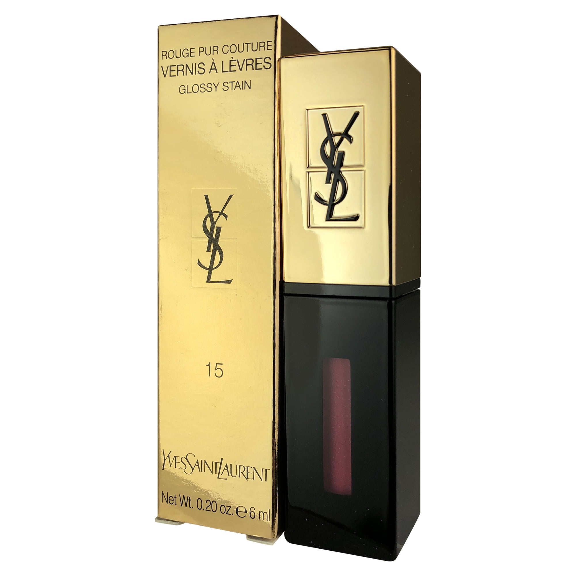 Rouge Pur Couture Vernis A Levres Glossy Stain by YSL #15 Rose Glacis 0.20  oz - Walmart.com