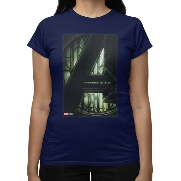 Marvel Avengers Doomsday Movie Poster Women's T-Shirt (Navy, S-XXL)