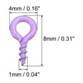 thumbnail image 2 of Uxcell Small Screw Eye Pins Hooks Mini Eyelets Screws Threaded Self Tapping Screw Purple 4x8x1mm, 2 of 5