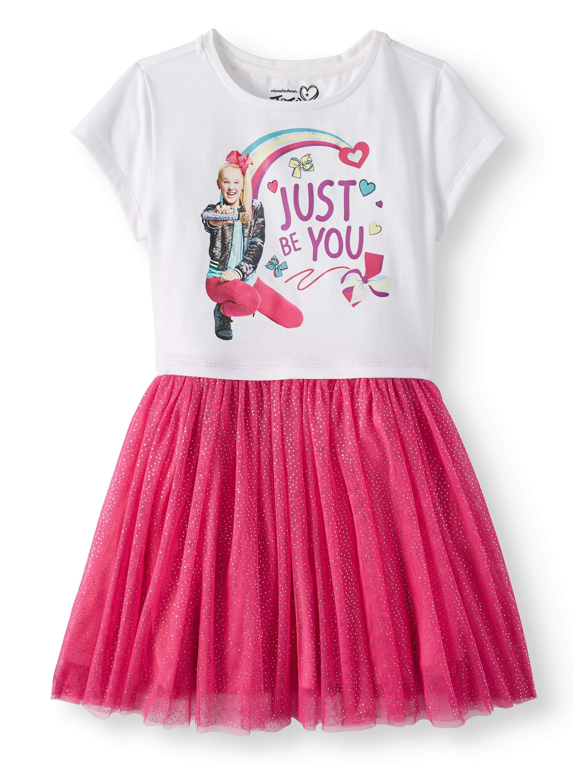 JoJo Siwa Foil Mesh Dress (Little Girls and Big Girls) - Walmart.com
