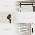 thumbnail image 4 of WAMPAT Farmhouse Kitchen Coffee Bar Cabinet, Sideboard Credenza with Sliding Barn Door & Adjustable Shelf, Wooden Accent Cabinet for Kitchen, Rustic White, 4 of 7
