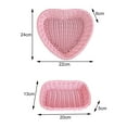 thumbnail image 3 of ievspot 1 Pcs Hand-Woven Small Plastic Baskets, Rectangular Heart Shaped Storage Baskets for Countertop Home Decor, 3 of 6