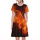 thumbnail image 1 of Easygdp Fiery Orange Flames Energy para Vestido Transpirable de Mujer, Vestido Suelto de Manga Corta con Pliegues y Bolsillos para el Verano, 1 of 6