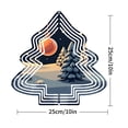 thumbnail image 7 of Metal Hanging Christmas Tree Wind Spinner - Festive Design with Snow - Covered Pines Orange Moon & Starry Sky for Garden Decor, 7 of 7
