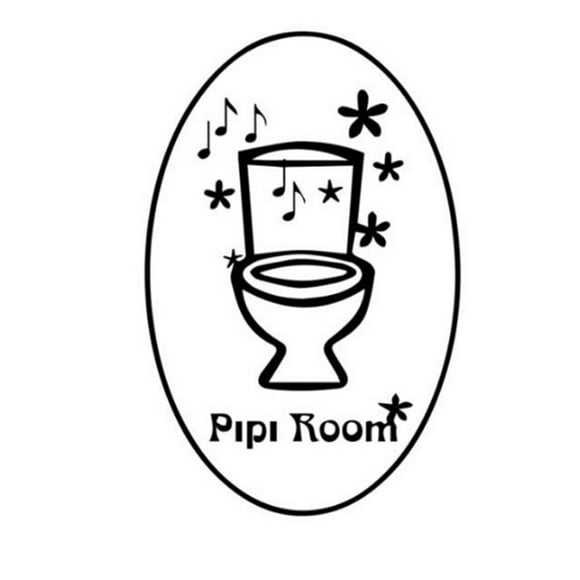 French Pipi Room Toilet WC Sign Wall Tattoo Door Wall Sticker PVC Removable Wall Tattoo Decals Bedroom TV Background Wallpaper