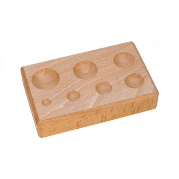 Wood Dapping Block with 7 Depressions