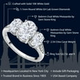 thumbnail image 2 of Gem Stone King 10K White Gold White Moissanite and White Lab Grown Diamond 3 Stone Engagement Ring for Women | 2.54 Cttw | Three Stone Wedding Anniversary Promise Ring for Women, 2 of 6