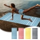 thumbnail image 1 of Toalla de playa grande 35x71 pulgadas • Toalla de poliéster grande con borlas • Secado rápido y absorbente • Rayas rojas amarillas azules • Una pieza, 1 of 7