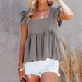 thumbnail image 3 of Aayomet Womens Casual Tops Women Pleated Top Shirt Spaghetti Strap Camisole Fit Casual Sleeveless Summer Tank Tops Fashion Shirt,Gray M, 3 of 5