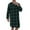 Green, variant on Mens Plaid Print With Pockets Blend Flannel Long Sleeve Sleep Nightshirt Classic Pajamas Homewear Loungewear