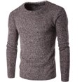 thumbnail image 2 of Fesfesfes Fall Sweater for Men Round Neck Sweater Solid Color Thick Line Thick Warm Sweater Under $10, 2 of 3