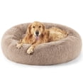 thumbnail image 1 of Cama de cama para perros, relajante y rosquilla, lavable, para perros de talla XL, color camel, 1 of 5
